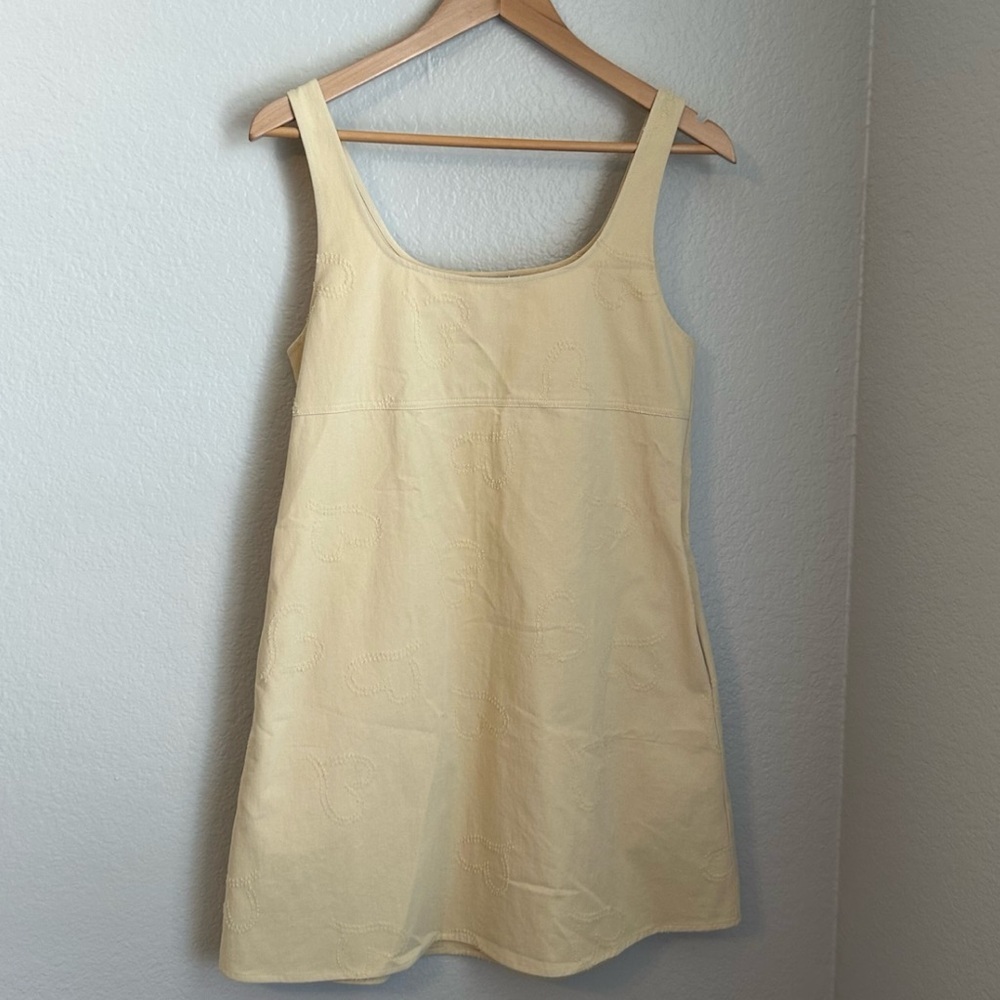 NWT, Sadie & Sage Women’s Dreamy Heart Denim Mini Dress in Lemon, Size Small